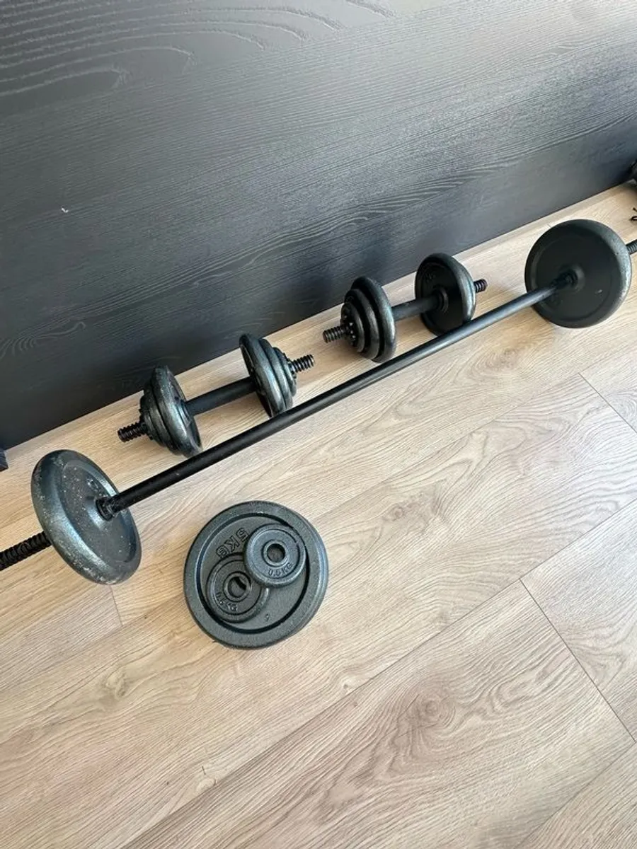 Cast Iron 50kg Barbell & Dumbbell Set - Image 1