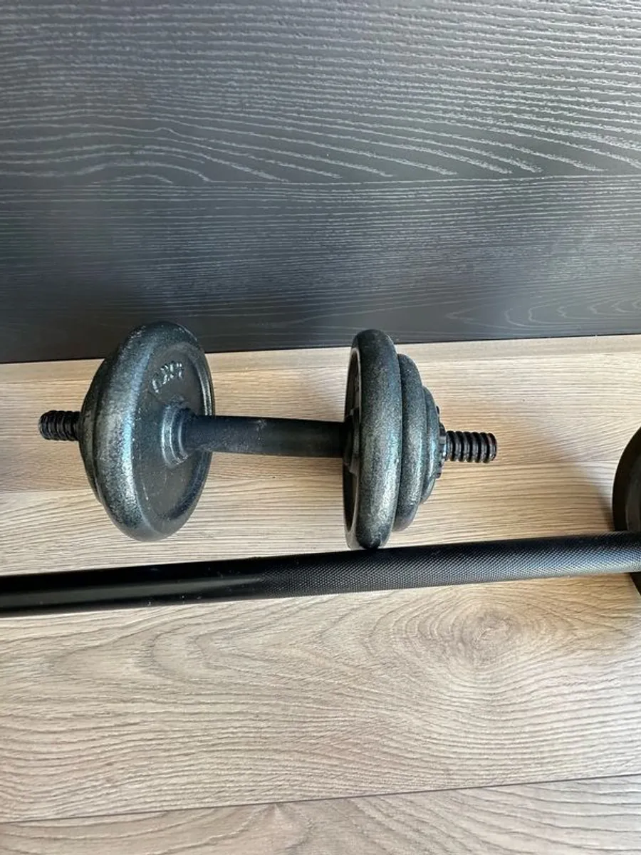 Cast Iron 50kg Barbell & Dumbbell Set - Image 3