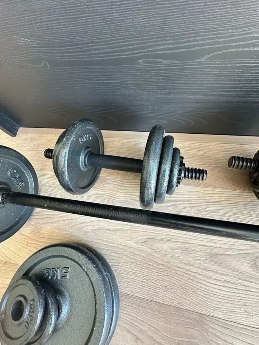 Cast Iron 50kg Barbell & Dumbbell Set - Image 4