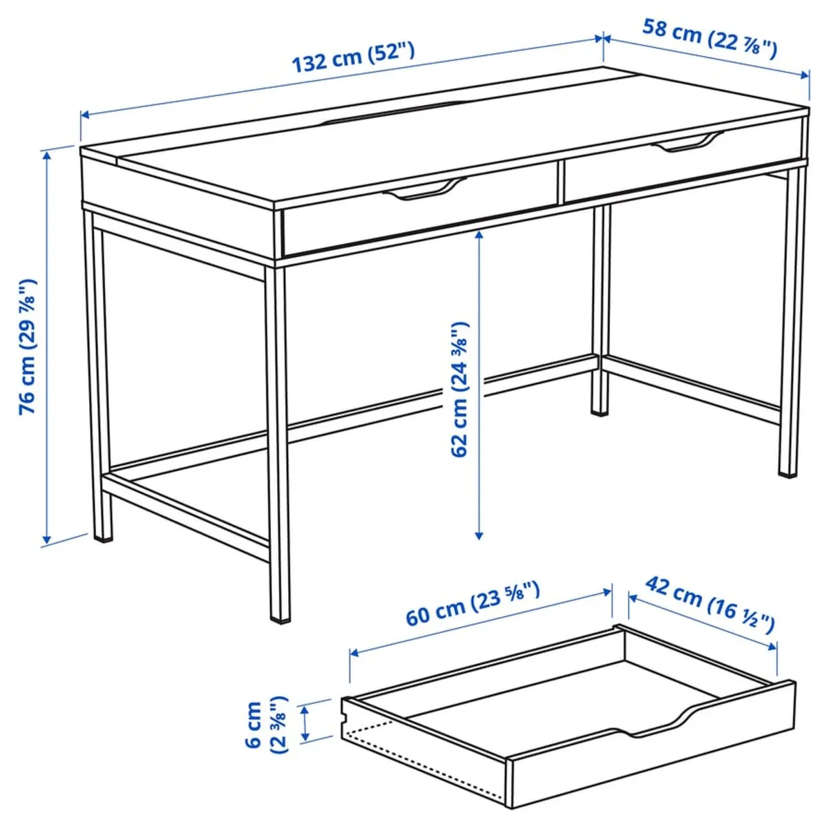IKEA  Alex Desk 132x58cm - Image 3