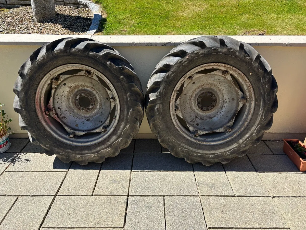 Two back wheels and tyres for Massey Ferguson 135 - Image 3