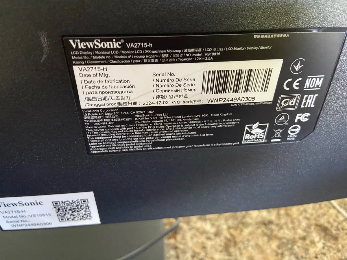 View Sonic.   27 inch. Monitor - Image 3
