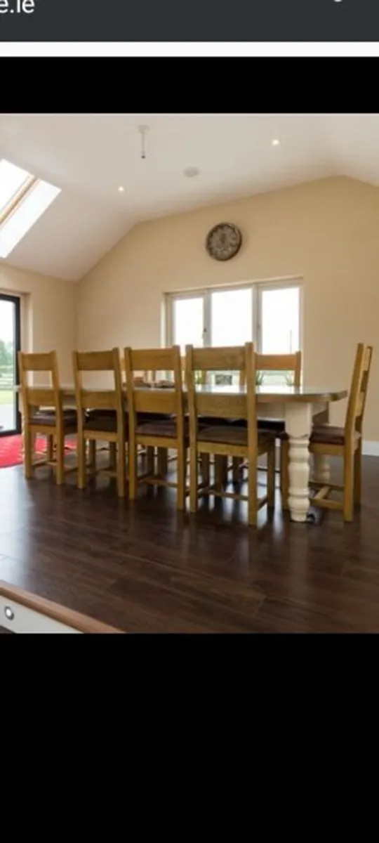 Bespoke  dining room /kitchen table with ten chairs - Image 1