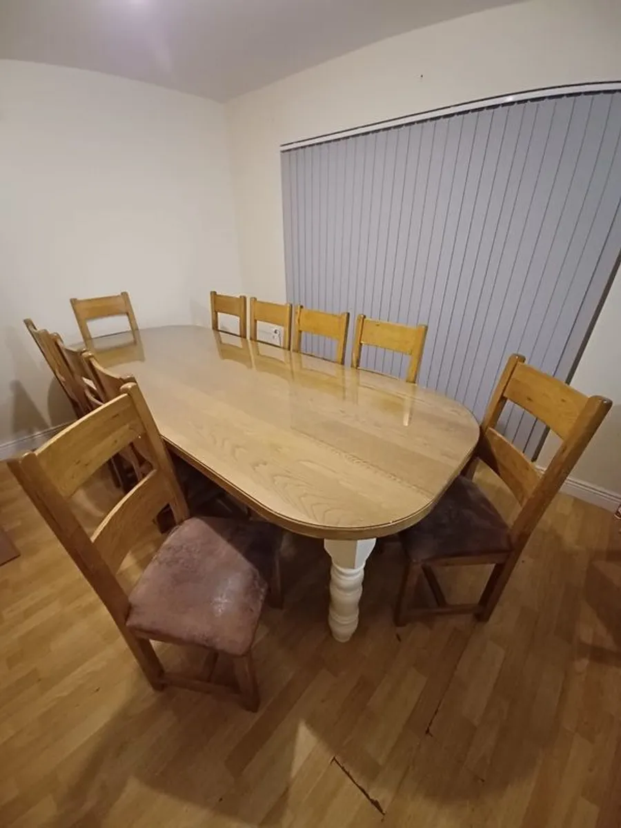 Bespoke  dining room /kitchen table with ten chairs - Image 3