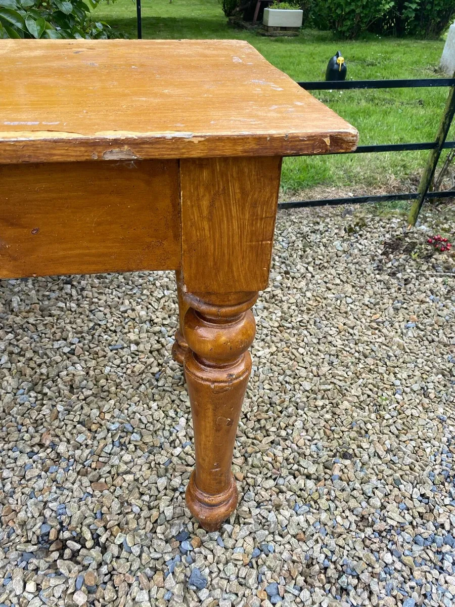 Antique pine table - Image 3