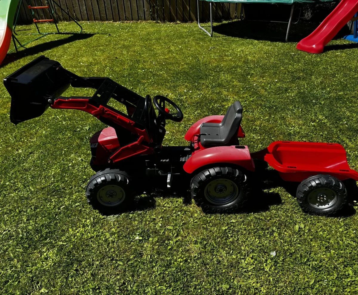 Kids Ride-On Pedal Tractor with Front Loader - Image 2