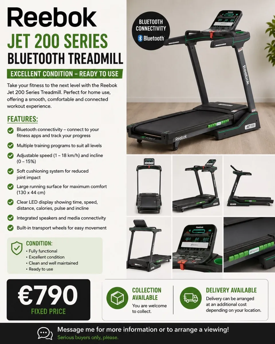 Reebok Jet 200 Series + Bluetooth Treadmill - Image 1