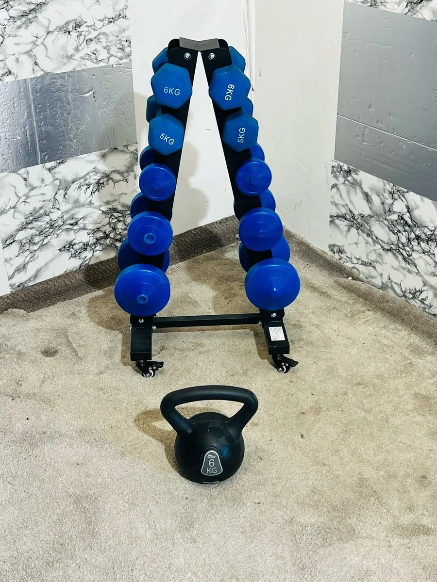 Dumbbells with rack + kettlebell - Image 3