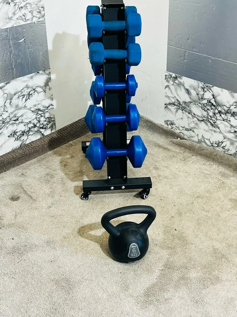 Dumbbells with rack + kettlebell - Image 4