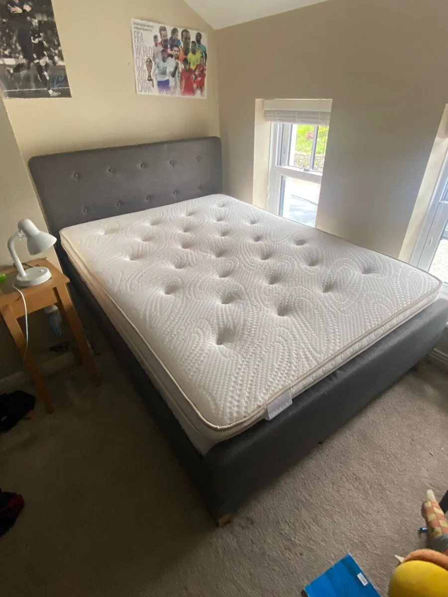 Grey Fabric Double Bedframe - Image 1