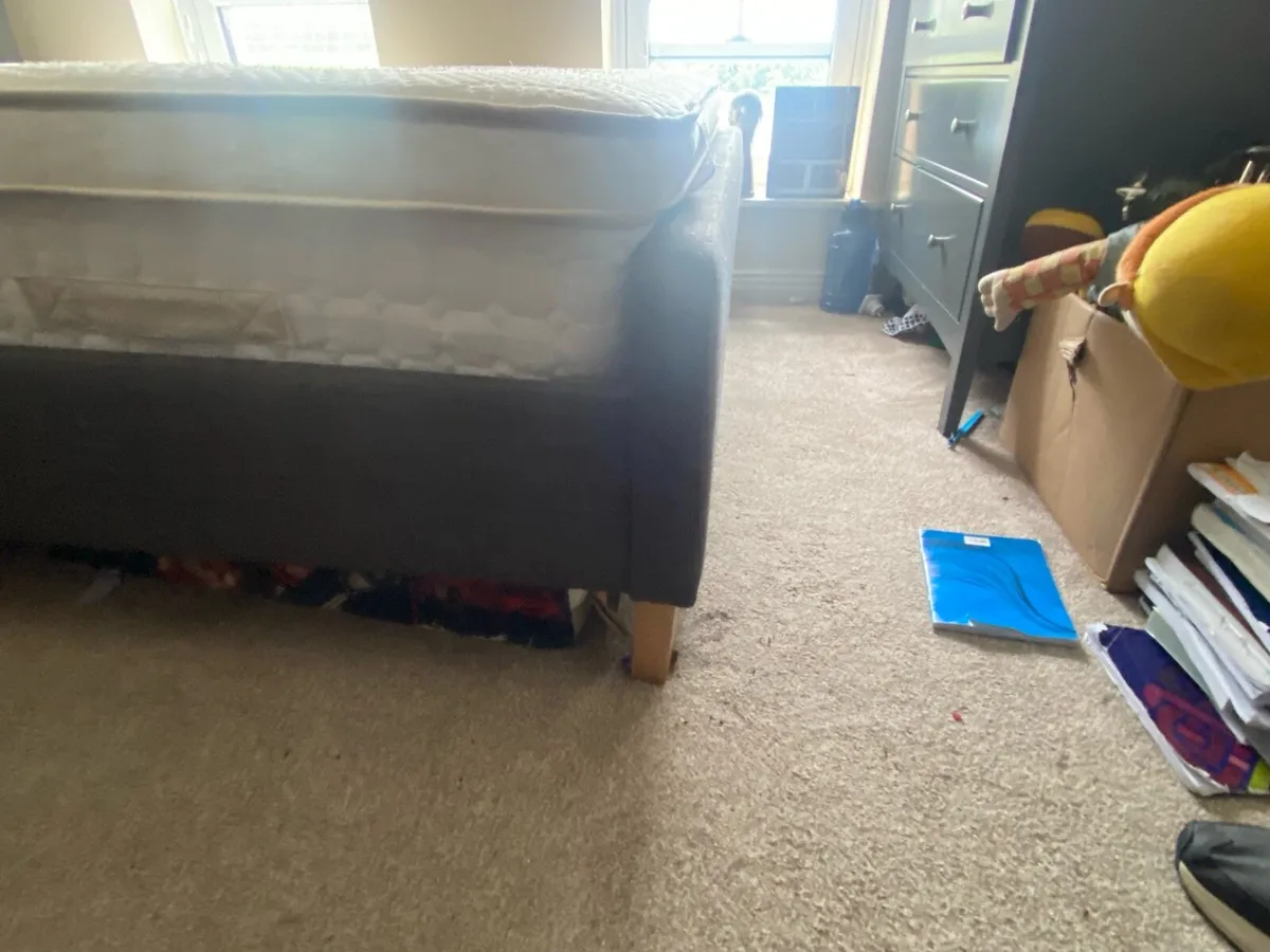 Grey Fabric Double Bedframe - Image 2