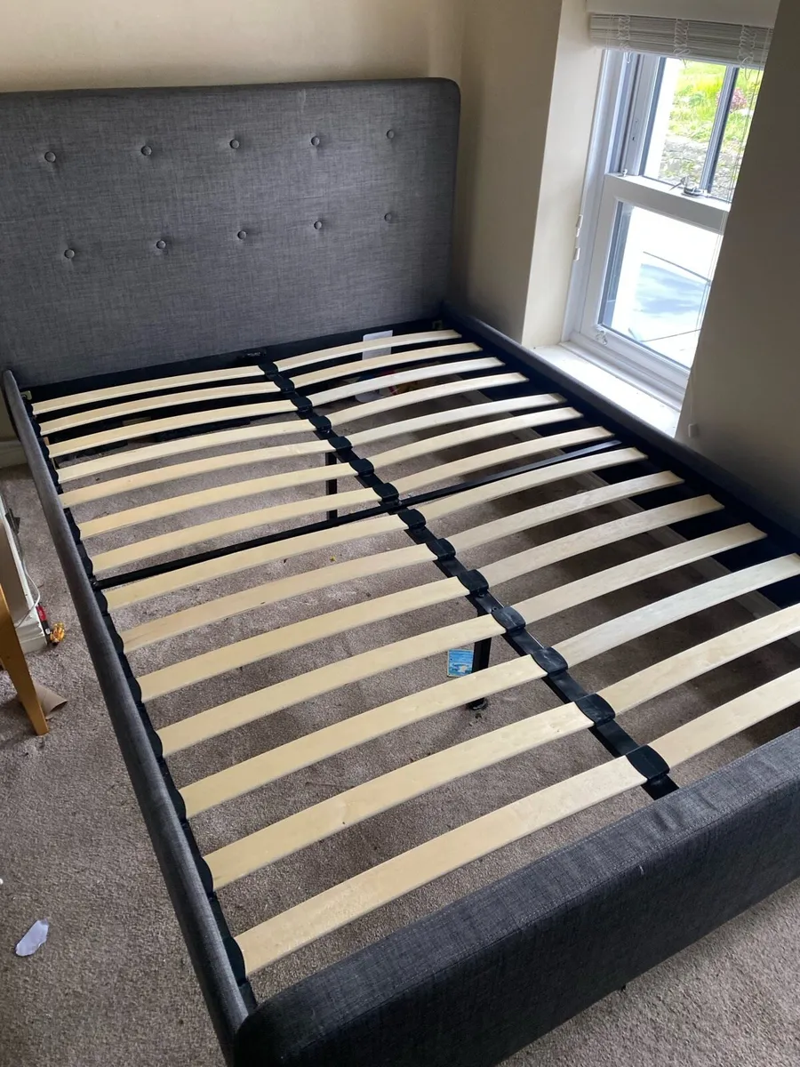 Grey Fabric Double Bedframe - Image 3