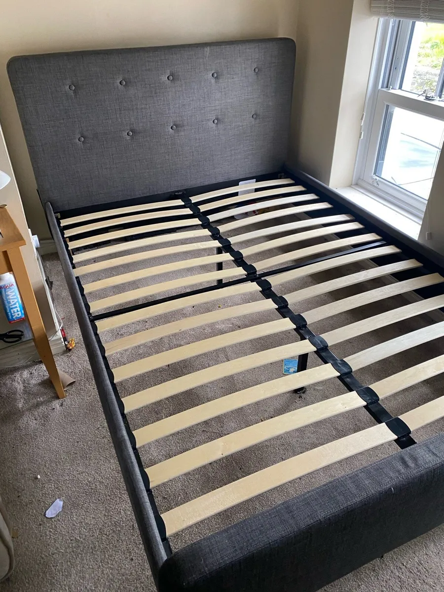 Grey Fabric Double Bedframe - Image 4