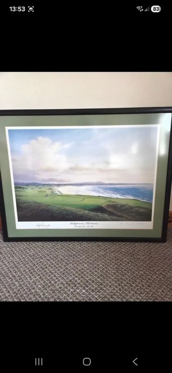RARE Set of 3 Golf Prints Signed by John McNulty Christy OConnor Jr - Image 2
