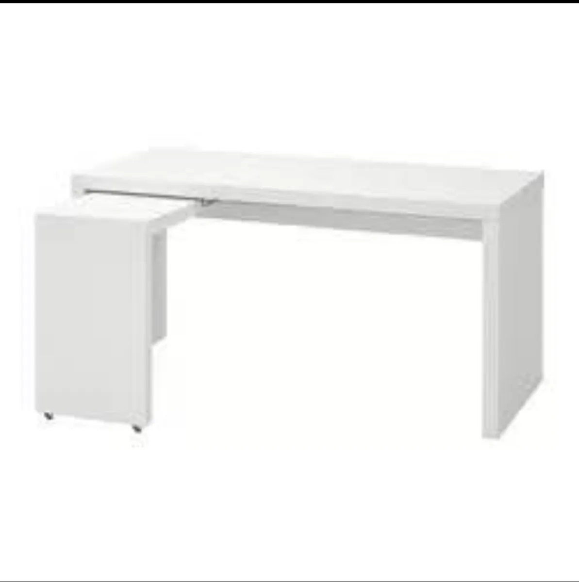 IKEA white L shape offie desk - Image 1