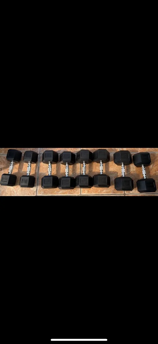 New Rubber Hex Dumbbells