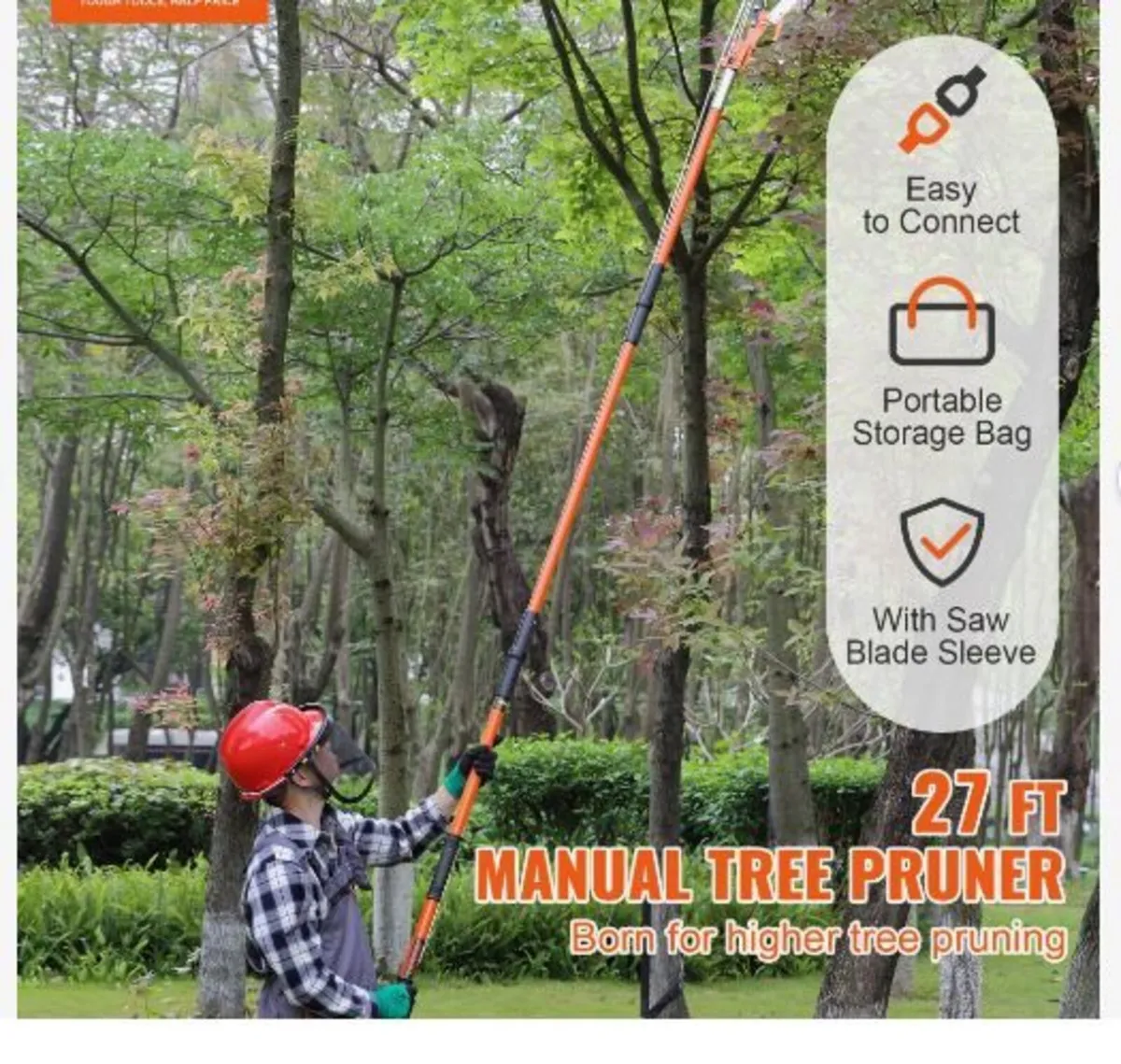 Manual Pole Saw, 2.2-8.2 m Extendable Tree - Image 3