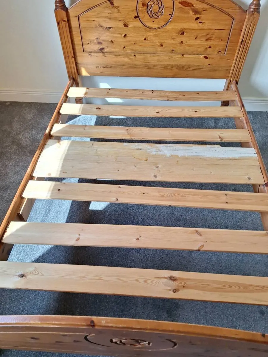 Pine double bed frame (DELIVERY) - Image 3