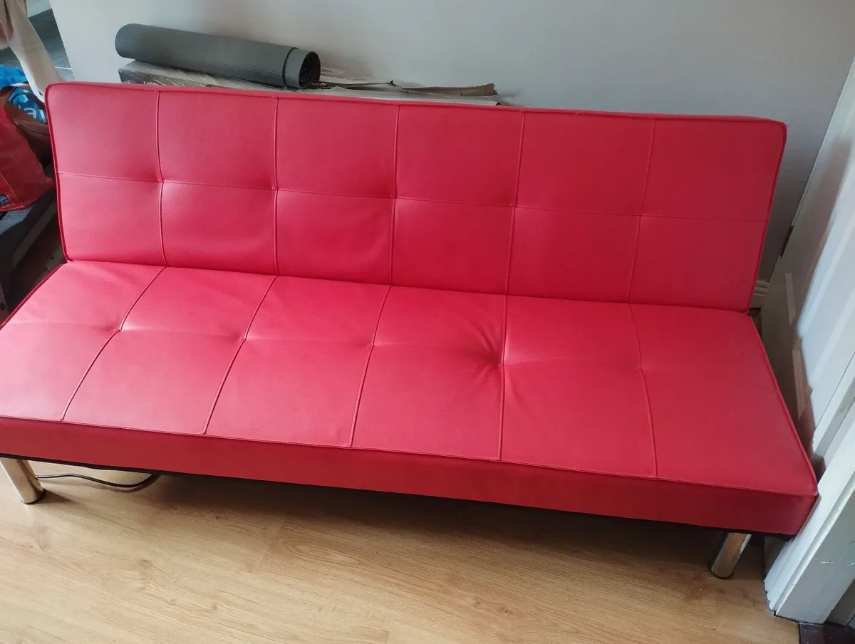 Leather sofa bed - Image 2