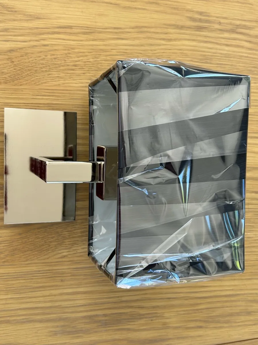 Chrome wall light with black shade - Image 1