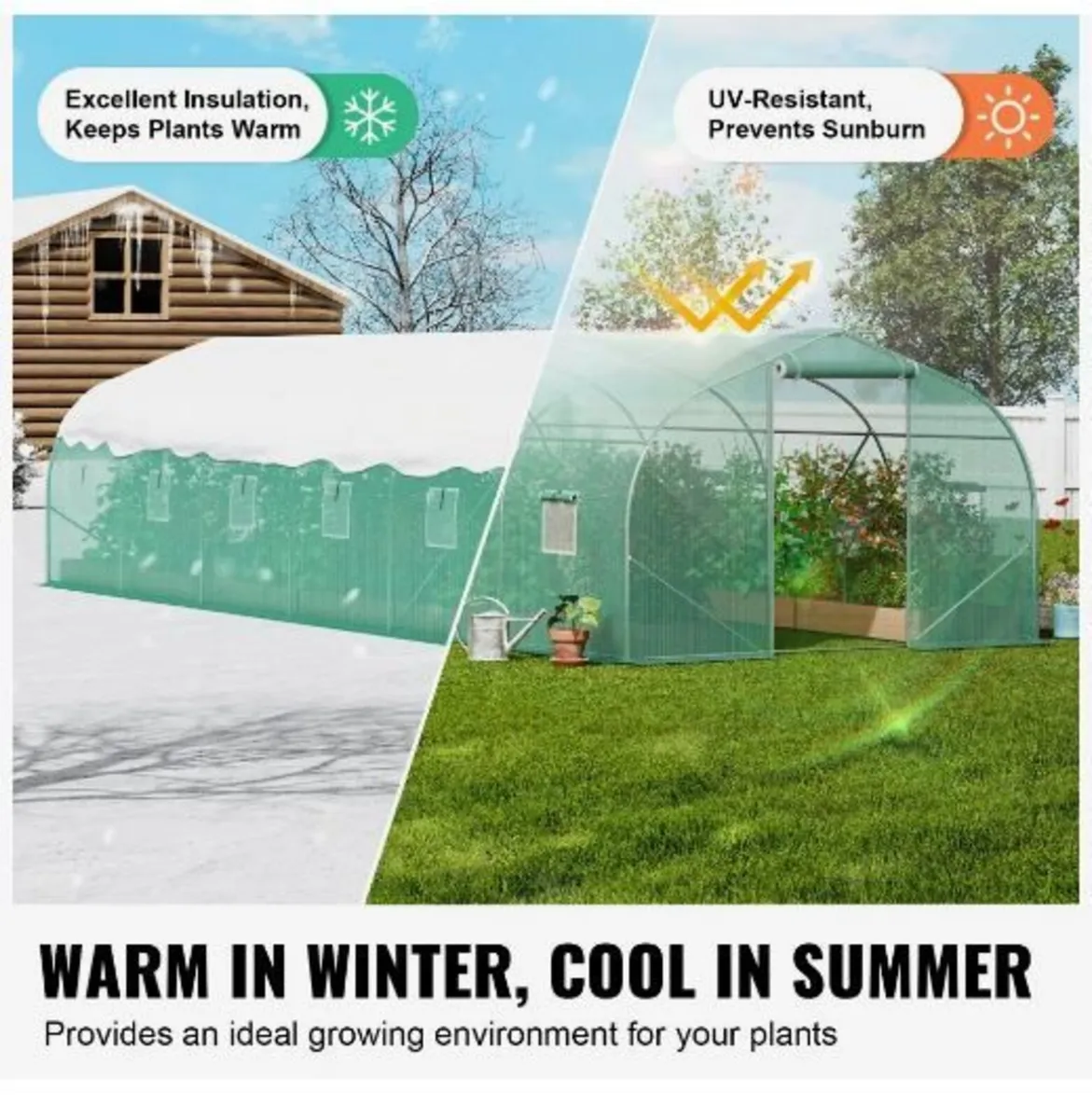 Walk-in Tunnel Greenhouse, 29.5x9.8x6.6 ft - Image 3