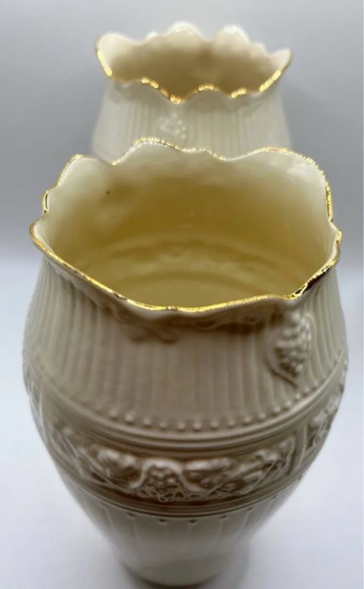 Pair Belleek Vases - Image 3