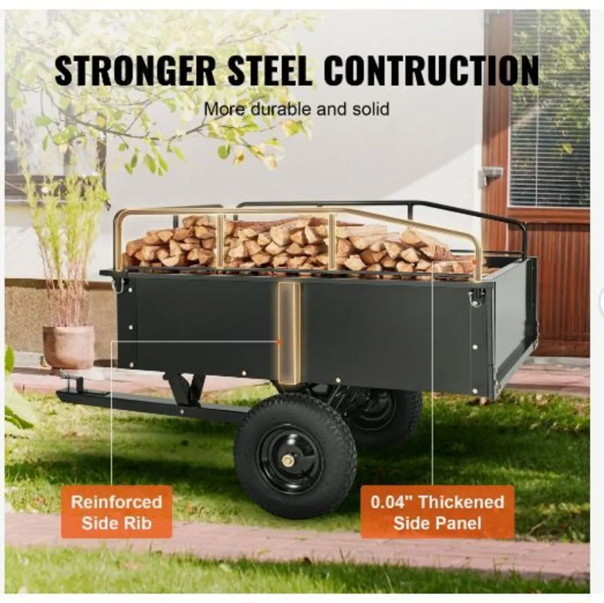 Heavy Duty ATV Trailer Steel Dump Cart - Image 4