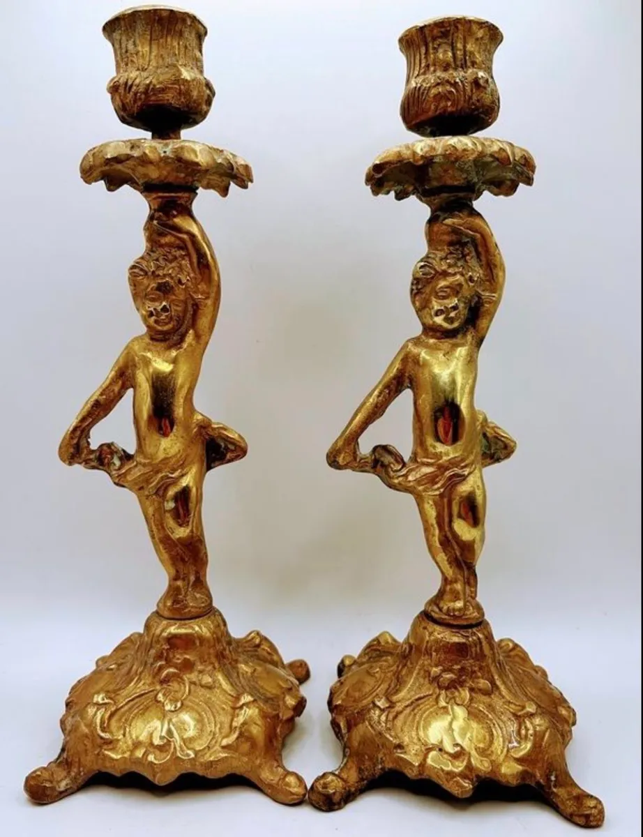 Vintage brass candle holders