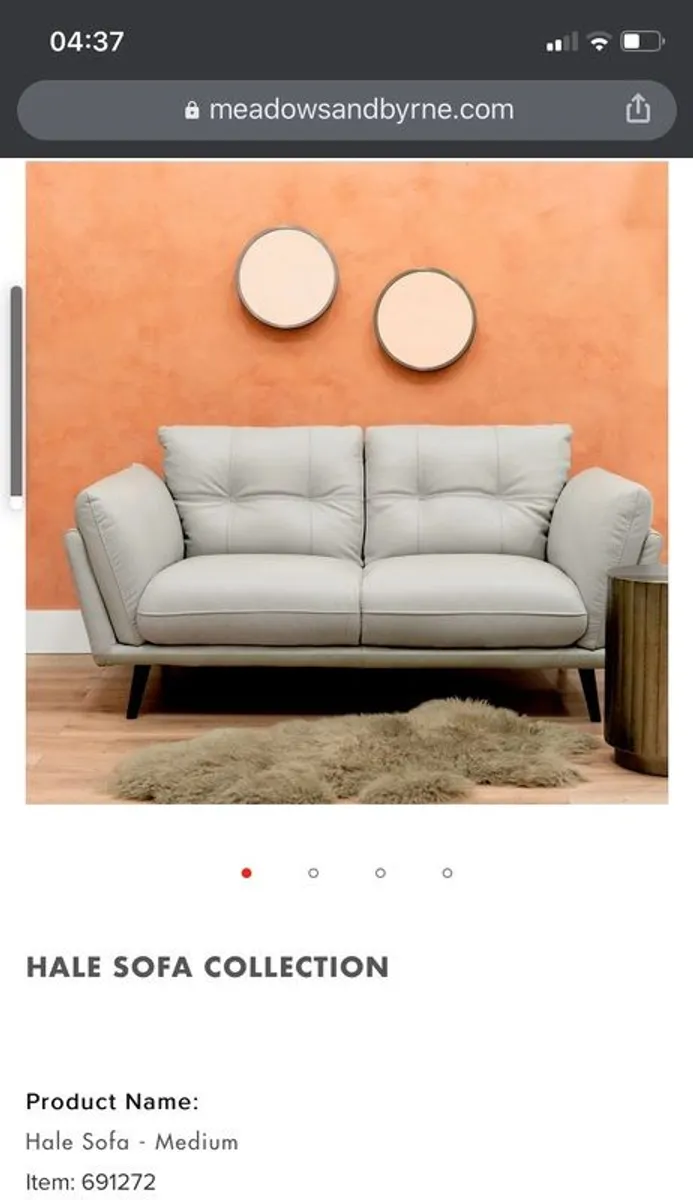 Hale Leather Sofa (Medium)- Meadows & Byrne- 2 seater - Image 1