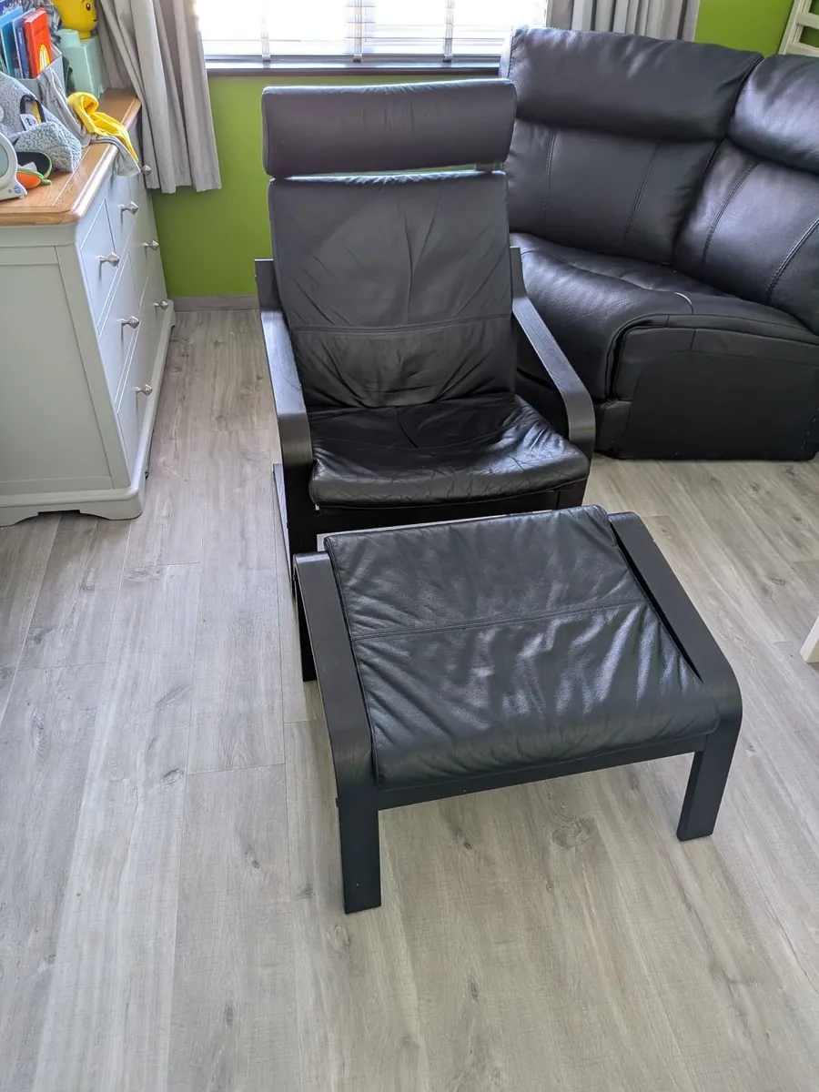 Poang ikea arm chair and stool - Image 2