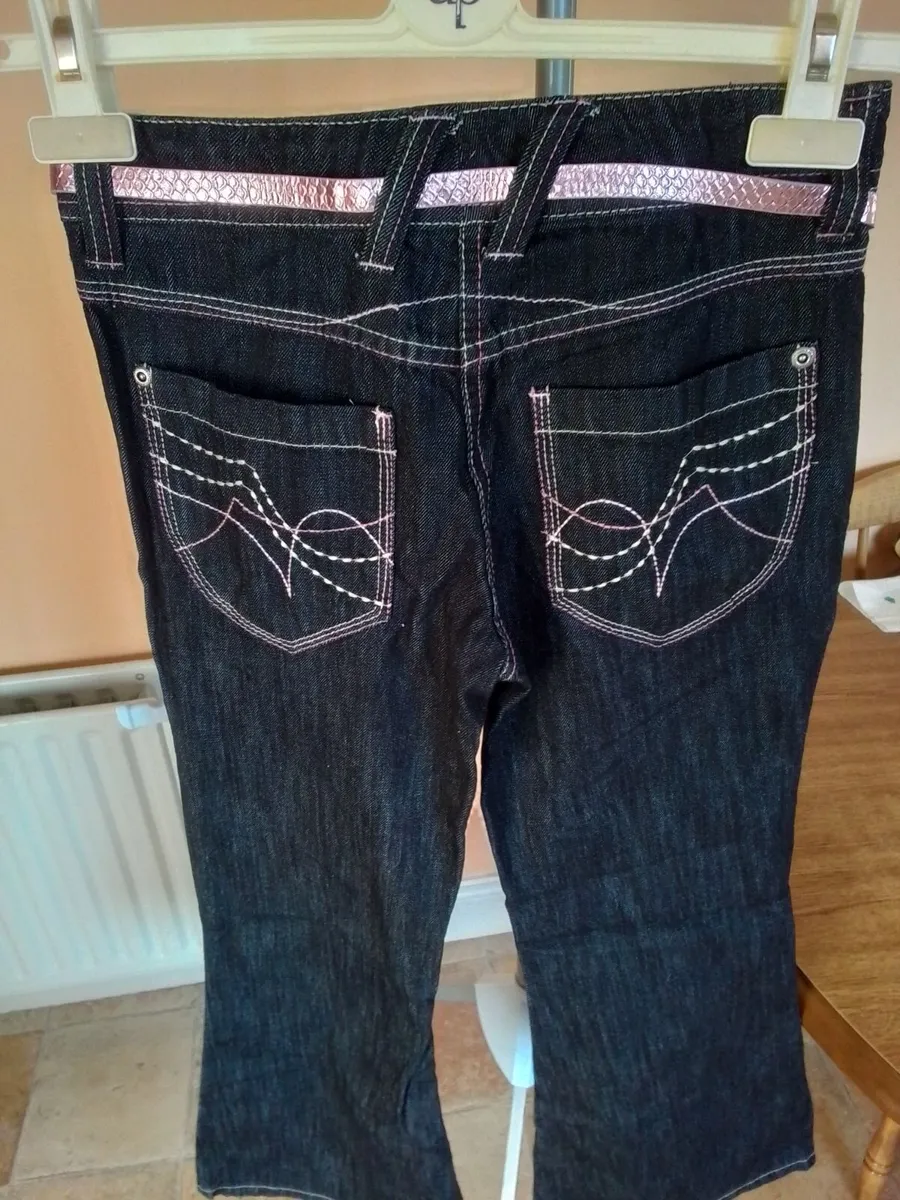 New - Next girls jeans with belt - Image 2
