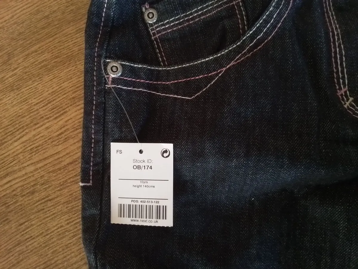 New - Next girls jeans with belt - Image 4