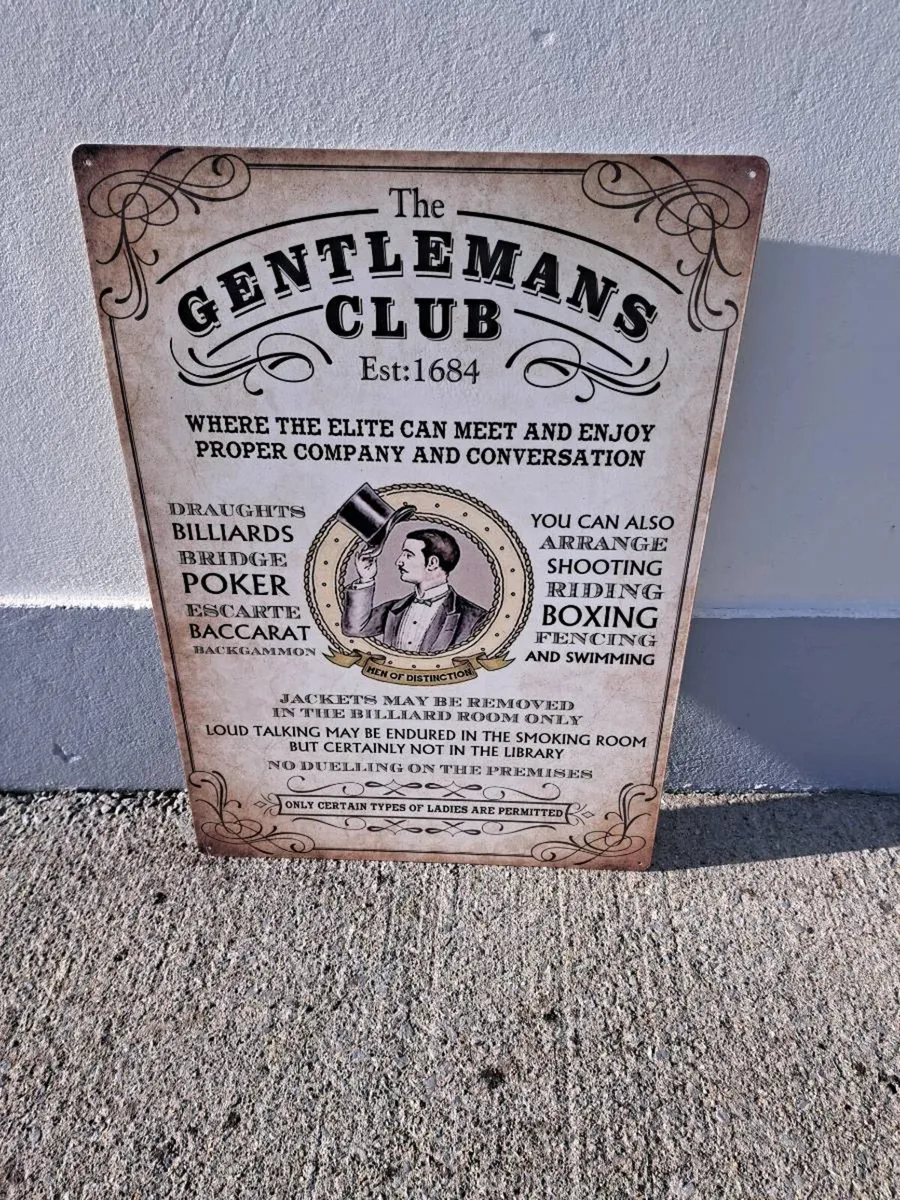 Large  gentleman's club metal sign - Image 1