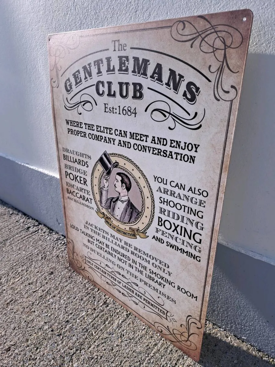 Large  gentleman's club metal sign - Image 2