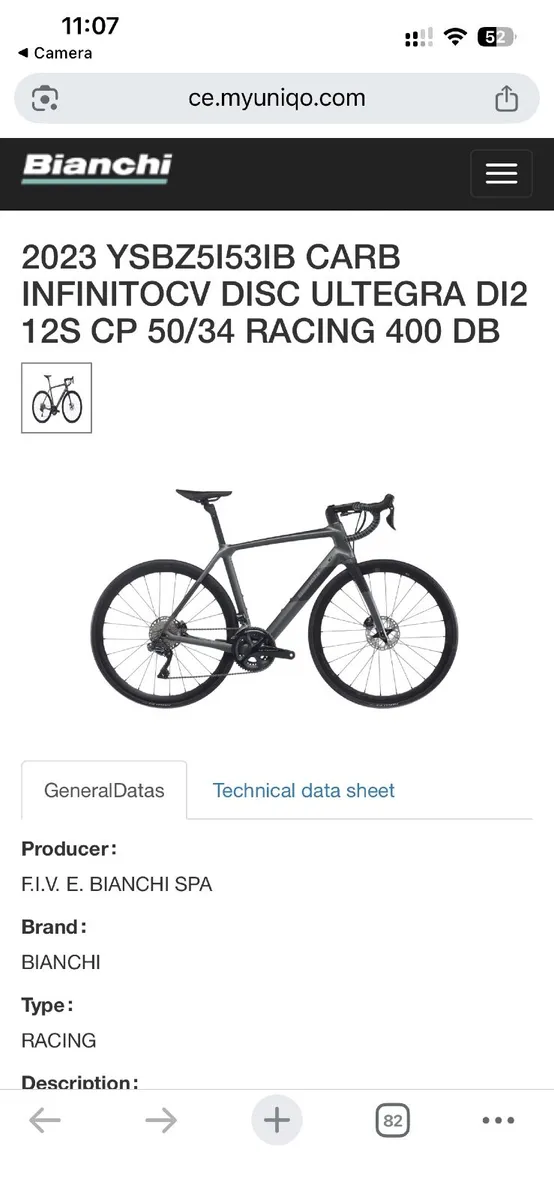 Bianchi Infinito CV Disc Ultegra Di2 - Image 2