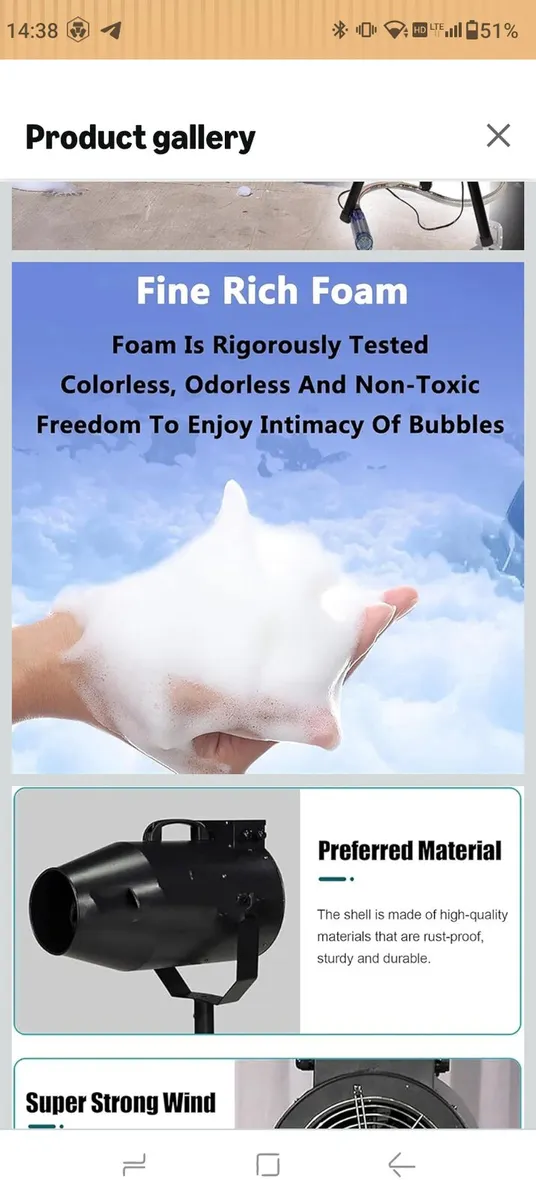 Large Foam Machine with Adjustable Angle and Long - Image 2
