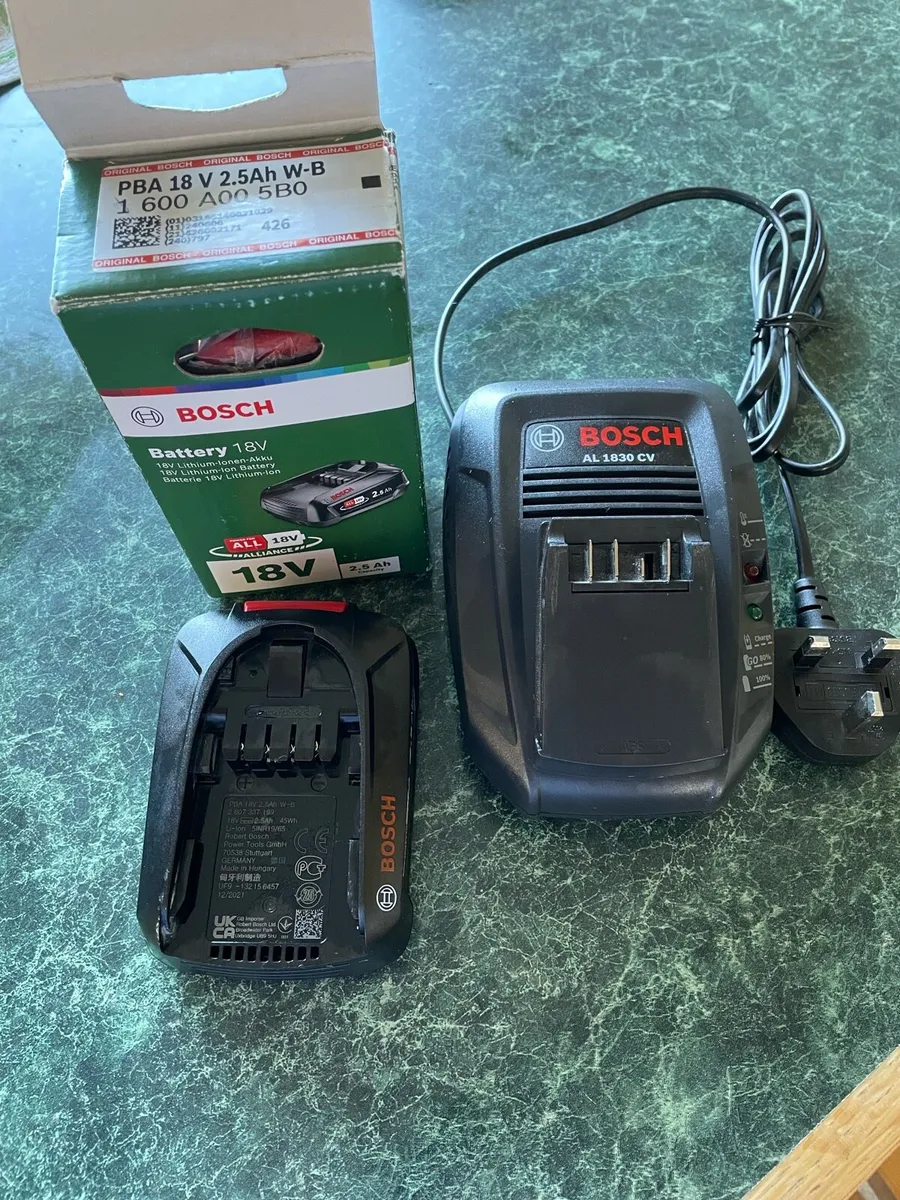 Strimmer batteries and charger - Image 1