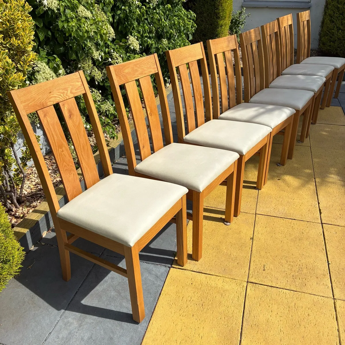8 Solid Oak chairs €400 or 4 for €250 - Image 1