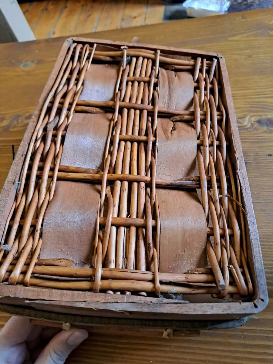 Rustic Handmade Wooden Basket Tray - Image 4