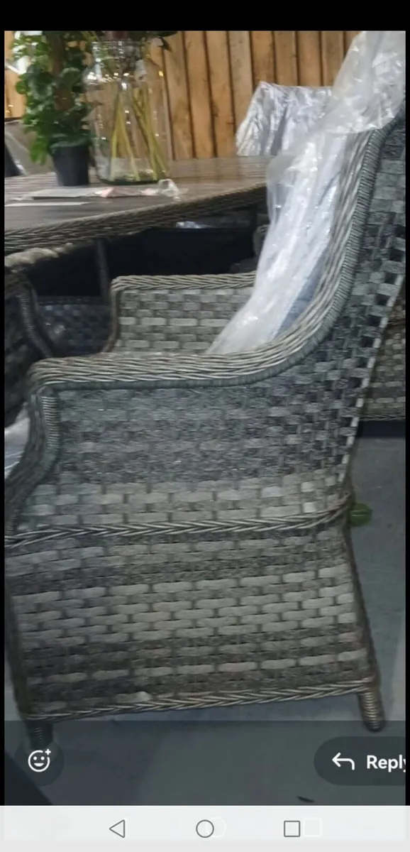 Brand New Dark Grey Rattan 6 Seater Dining Set - Image 2