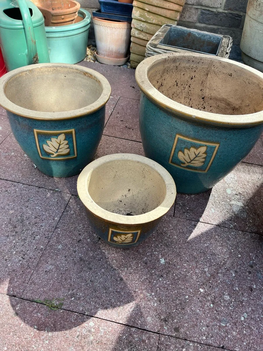 Free green ceramic pots - Image 1