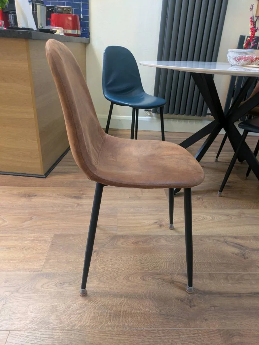 4 Dining Chairs, leatherette - Image 1