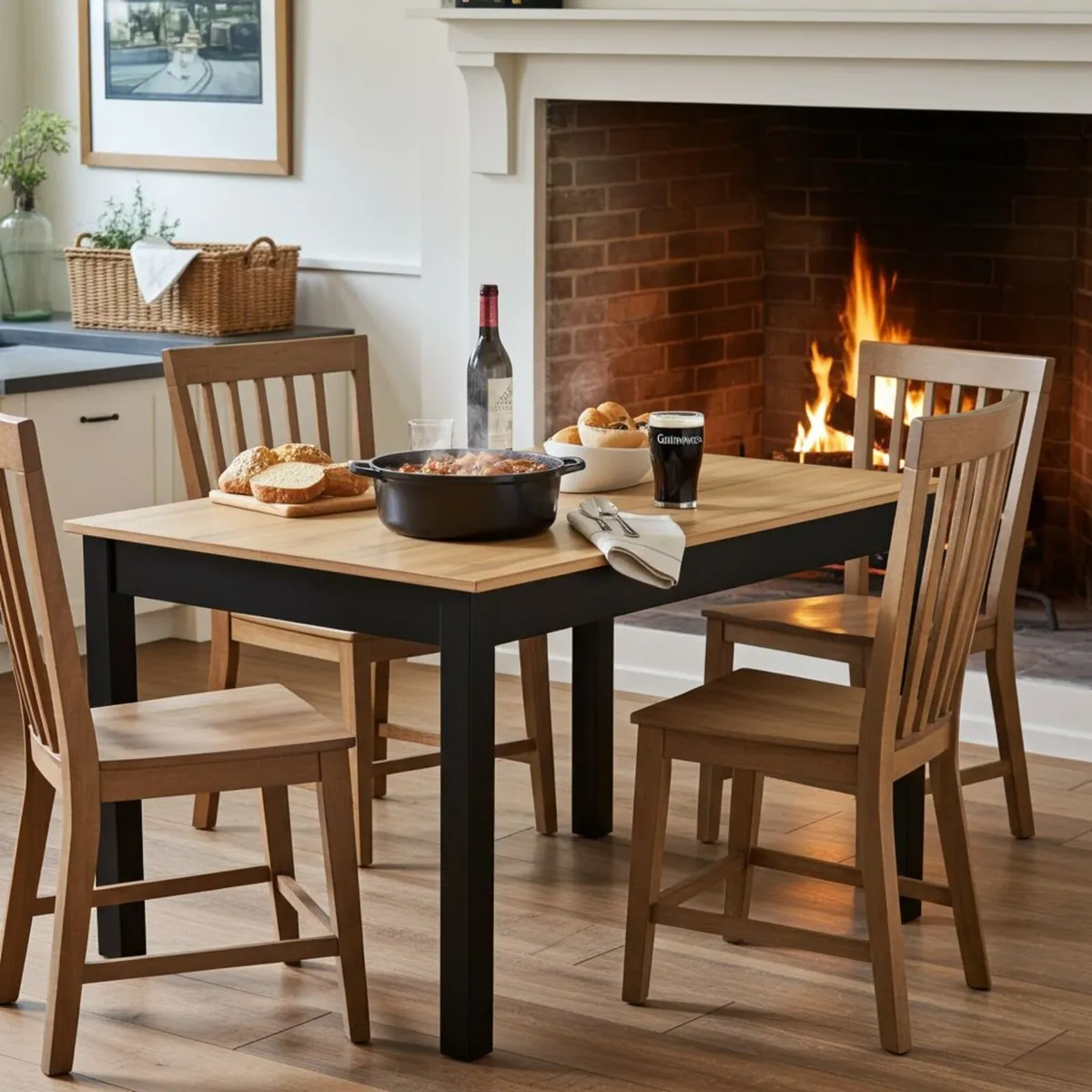 WotanExtend Black Oak Dining Table up to140CM - Image 1