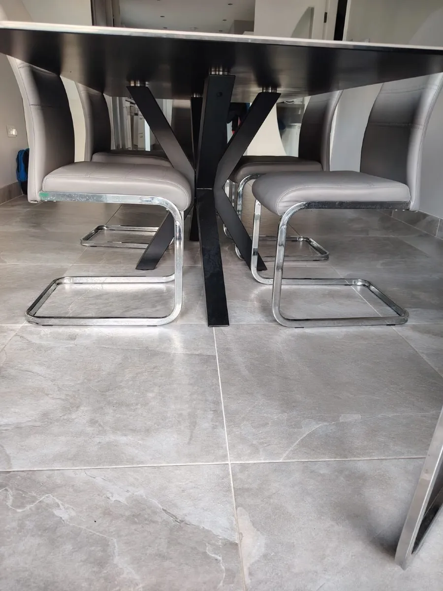 Ceramic Dining Table & 6 Chairs - Image 2