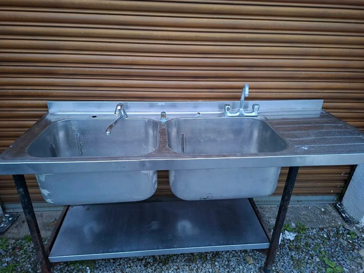 Stainless steel double sink - Image 3