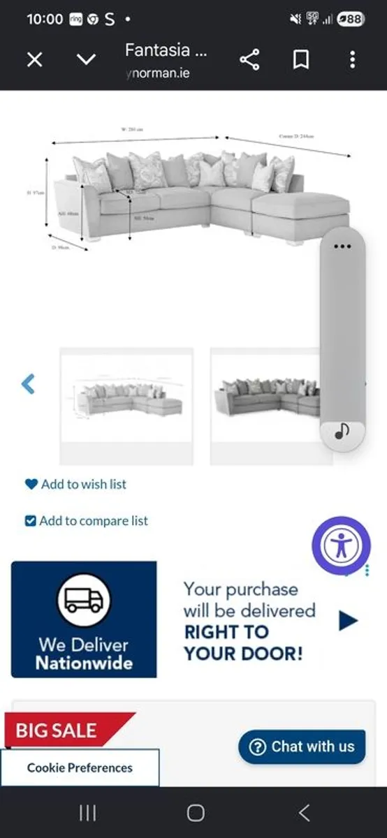 Corner sofa & footstool - Image 4