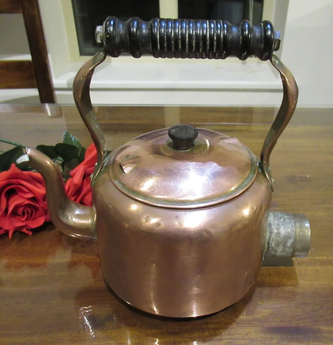 antique vintage COPPER kettle cottage electric - Image 3