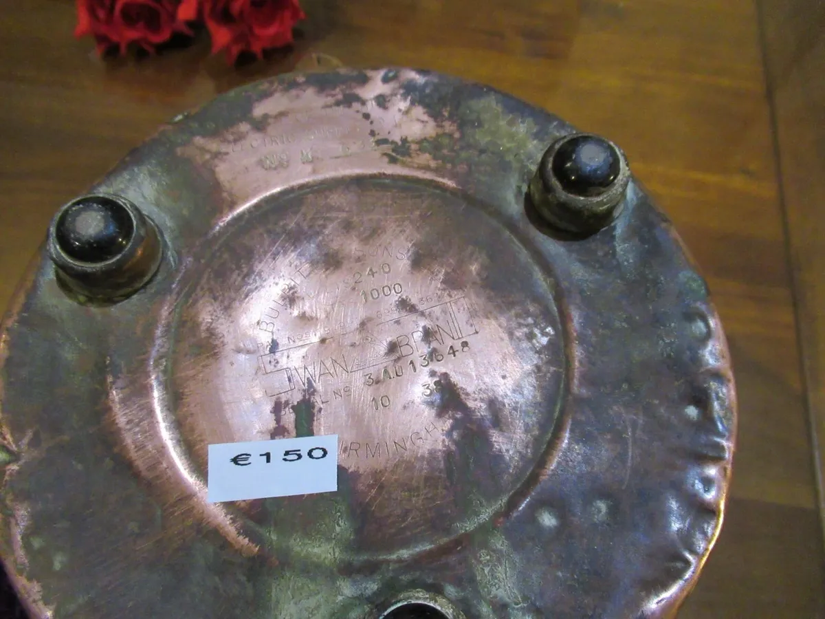 antique vintage COPPER kettle cottage electric - Image 2