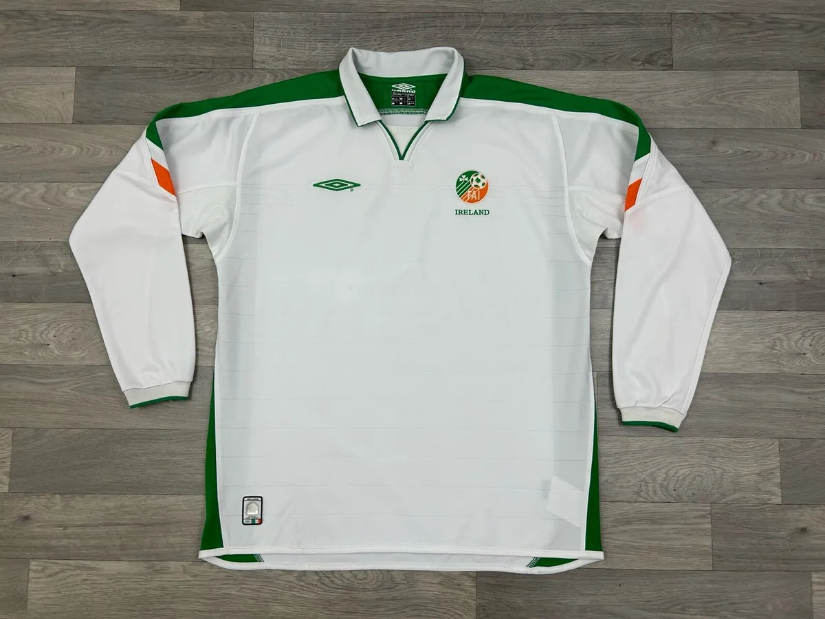 Vintage 2003 Ireland L/S Player Issue Jersey Shirt - Image 1