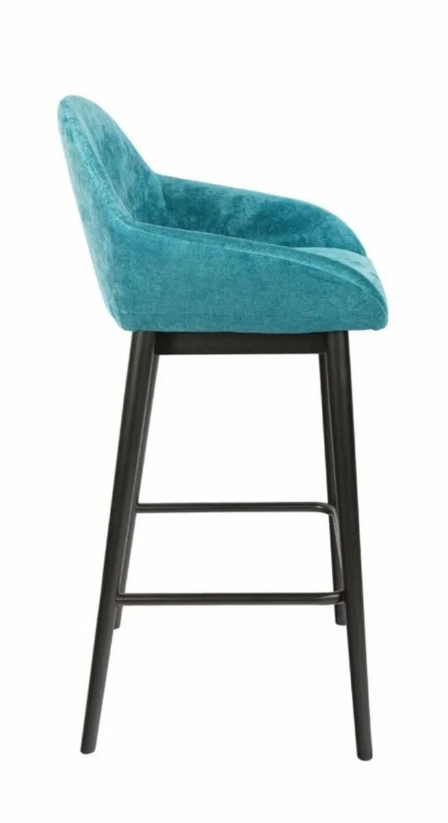 Azure Haven Armrest Stool Luxurious Blue Bucket - Image 3
